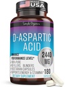 Kaibro Nutra D-Aspartic Acid Supplement for Men, 2440mg D-Aspartic Acid per Serving, Energy & Testosterone Support, Gluten-Free Non-GMO, 180 Vegan Capsules
