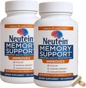 Natural Brain Booster for Memory, & Brain Health - Extra Strength Plant-based Συμπληρώματα Γνωστικής Υποστήριξης για ενήλικες & ηλικιωμένους, Made in USA (2 Pack, 120 Κάψουλες)