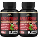 (2 Packs) Berberine Supplement Plus Ceylon Cinnamon, Turmeric - 120 Capsules - Supports Immune Function - Berberine HCl Supplement Pills - 4 Months Supply