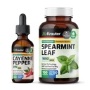 BIO KRAUTER Cayenne Pepper Tincture 2 Fl. Oz. & Spearmint 100 Capsules.