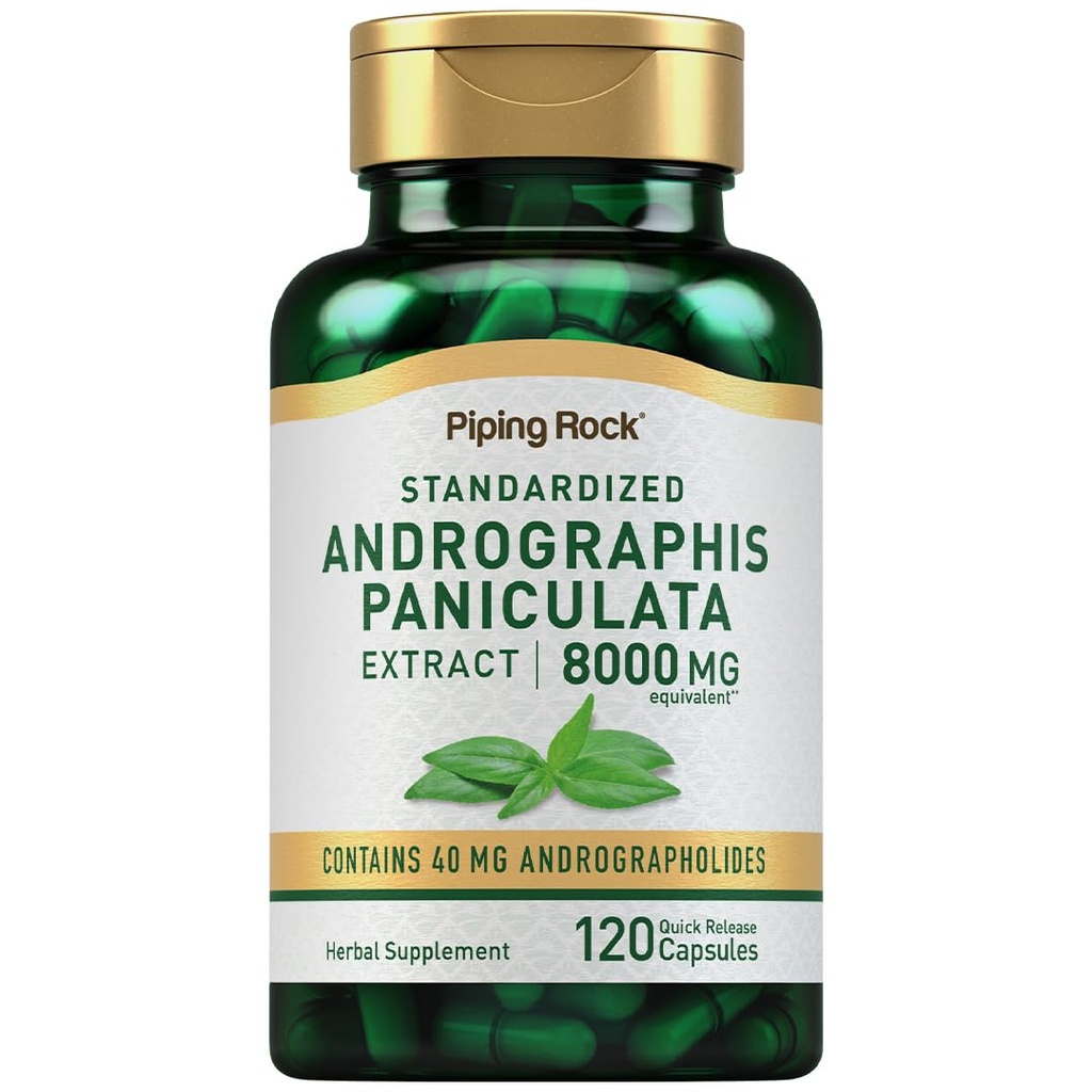 Piping Rock Andrographis Paniculata Extract | 120 Capsules | Standardized Herbal Supplement | Non-GMO, Gluten Free