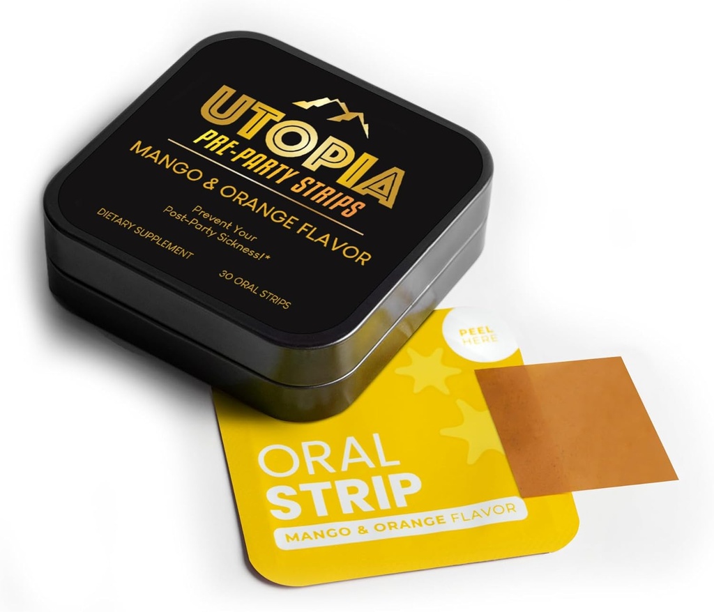 Party Relief Strips, Pre-Alcohol täydentää maksan tuki, matka-koko - nopea-active, luonnollinen mango maku maku ehkäisy, kurkuma 20 mg - (30 Count)