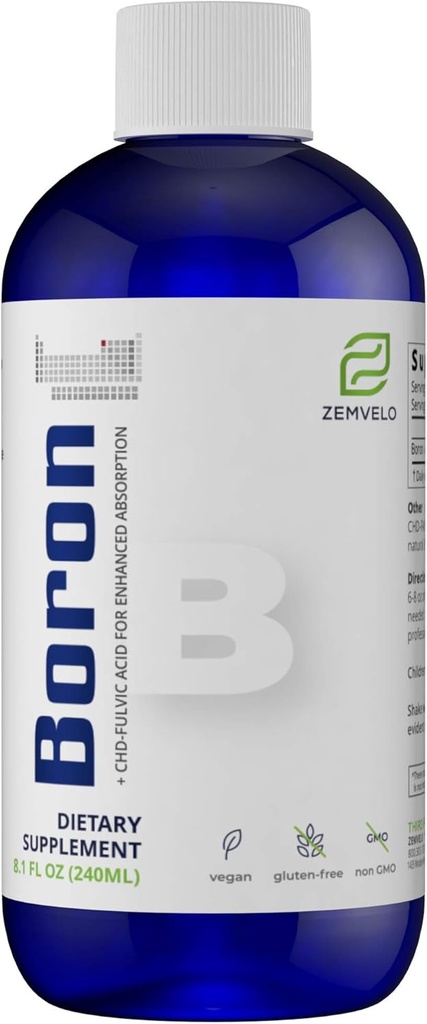 Liquid Boron Silencioso 3 Mes de Suministro Silencioso Anciano de excelencia Apoyo Calcio y Absorción de Magnesio
