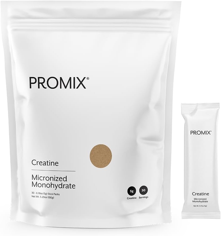 ProMix 营养 Creatine 单水合物 旅行包,5g 微纳 清洁 Creatine 供男女使用,支持肌肉生长和复苏,Vegan - 30名服务员