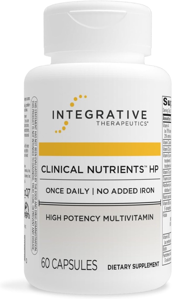 Integrative Therapeutics Kliniske næringsstoffer HP - Daglig flervitamin for vitale næringsstoffer - Antioksidant støtte for menn og kvinner * - Ingen tilsatt jern - Dairy-Free - 60 Count (30 Serveringer)