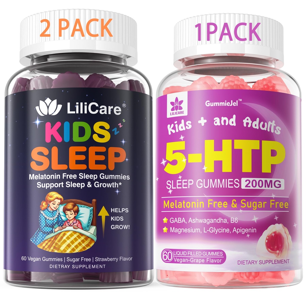 5HTP Gummies with Magnesium Glycinate + Kids Sleep Gummies - Magnesium Glycinate Gummies
