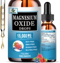 Óxido de magnésio 500mg, Suplemento de magnésio líquido para sono, nervos, saúde do coração, músculo e alívio do estresse, altas gotas de óxido de magnésio líquido para adultos e crianças, Glúten livre, Não OGM, Vegan