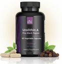 Urolithin A Plus Black Pepper Extract - 1000mg / 서빙 당 - Non-GMO, Vegan 및 Gluten-Free - 60 Veggie 캡슐 - 식이 보충 (Unflavored)