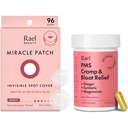Rael Bundle - Invisible Spot Cover Pimple Patches (96 Count) & PMS Supplement for Women (28 Capsules)