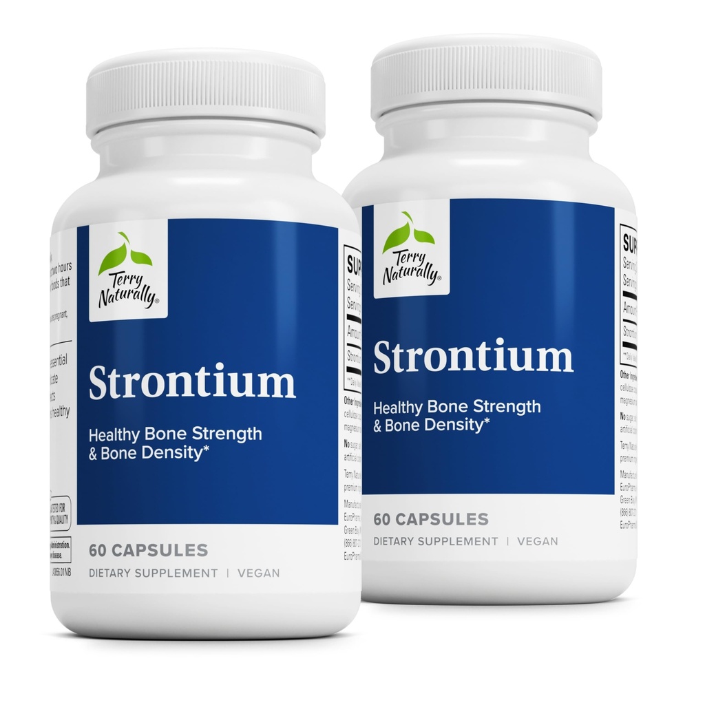 Terry Naturally Strontium - Bone Density and Skeletal Health - 60 Count | Bone Density and Skeletal Health Support. 60 capsules, Pack of 2.
