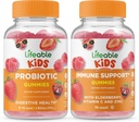 Lifeable Probiotic 2 miliardy CFU děti + Imunitní podpora děti, Gummies Bundle - Velký Ochutnávka, Vitamin dodatek, gluten zdarma, GMO zdarma, Žvýkací žlab