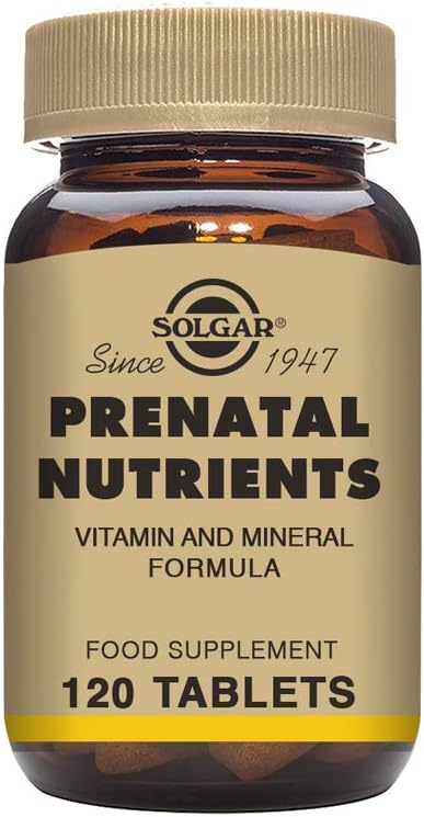 Solgar Prenatalis Nutritents - 120 tabletta - Multivitamin & Ásványi Formula terhes és tejelő nőknek - Vegan, Kosher & Gluten Free - 30 adag