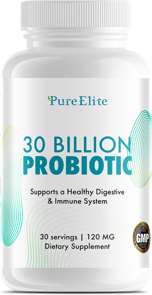 Gut Probiotic 30 mld. CFU s DE111® & 10 kmeňmi - High Potency Probiotic Supplement for Digestive Health, Immune System Support, Enhanced Nutrient Absorbtion - non-GMO, 30 Vegetariánske kapsuly