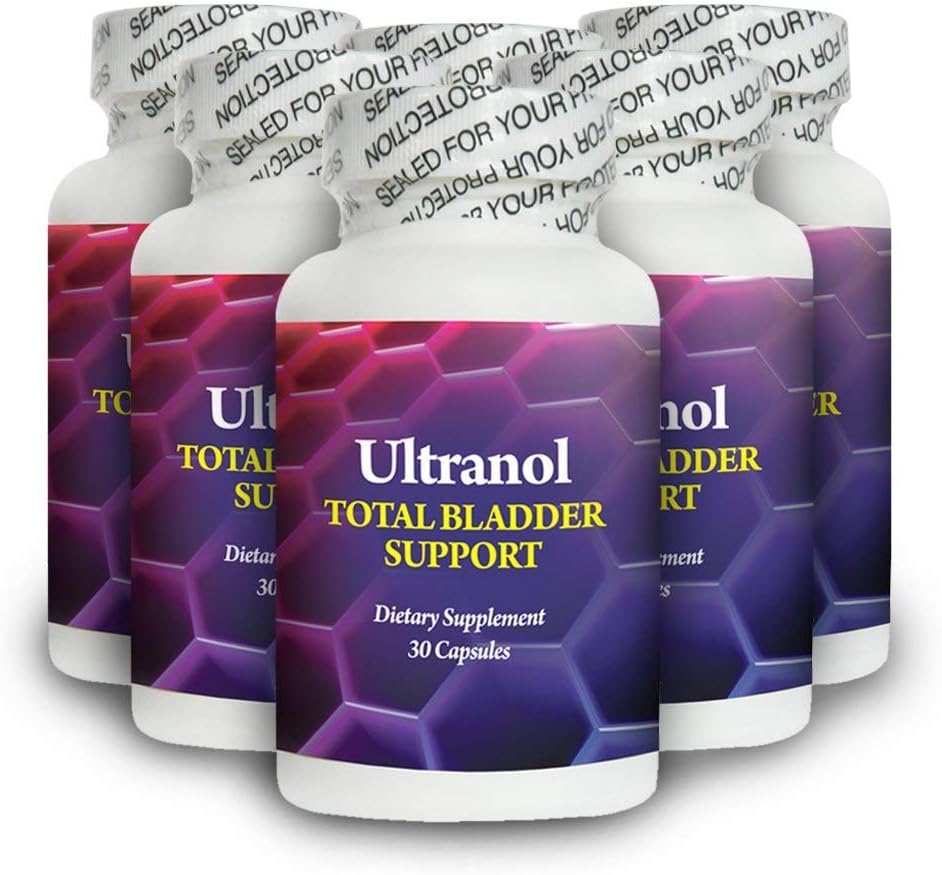 Ultranol Total Bladder Support - Natural Cranberry Supplement for Urinary Health, Overactive Bladder Control, Incontinence - Reduces Leaks and Urgency - 6 Bottles - 180 Capsules