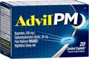 Advil PM (20 Skaits) Sāpes Reliver/Nighttime Miega palīglīdzeklis Apvalkots Caplet, 200 mg Ibuprofēns, 38 mg Difenhidramīns