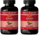 Hair Growth Hair Vitamins Without biotin - DHT Blocker Hair Complex - for Men and Women - Support Healthy Hair Growth - Saw Palmetto Extract Capsules - 2 Bottles 120 Coated Tablets
