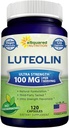 Luteolin 100mg - 120 cápsulas - suplementos de luteolín e pílulas complexas en po normalmente tomadas con quercetina - soporta cerebro e saúde da memoria