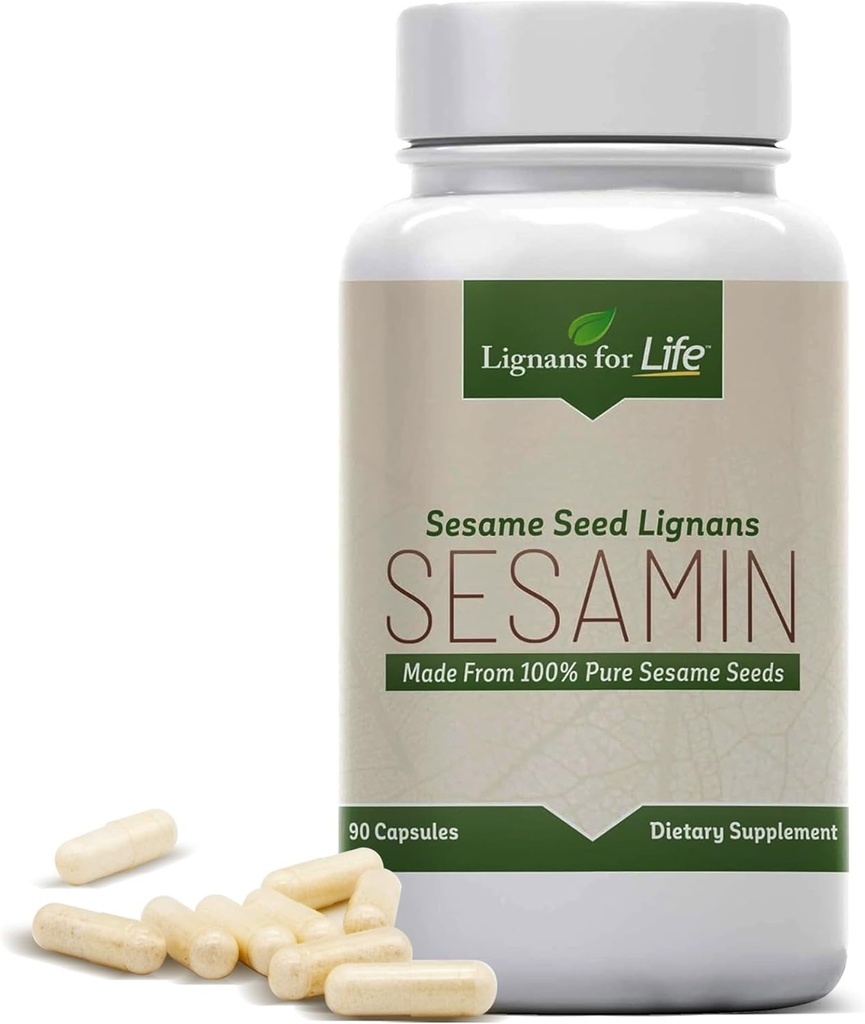 Lignans For Life Sesame Extract - 540 mg dengan 81 mg Sesamin dan 27 mg Sesamolin, Kesehatan Liver dan Suplemen Supplemen Hormone dan Overall Wellness in Men and Women, 90 Capsules