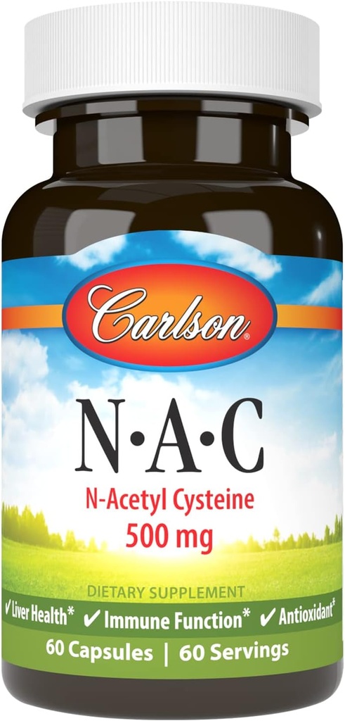 Carlson Labs NAC N - Acetyl Cysteine, 500mg, 60 卡普尔
