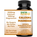 SHIFAA NUTRITION Halal Calcium Magnesium Supplement w/Vitamin D3 | Calcium 1,000 mg, Magnesium 500mg | 30 Servings, Non-GMO | Structure & Bone Strength, Teeth, Cardiovascular & Muscle Support