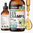 BIO KRAUTER Leg Cramps Tintura con Quinine - Ginger & Chamomile Extractos líquidos para cangrexos de patas - Natural Alcohol & Sugar Free Formula - Vegan Drops 4 Fl.Oz.