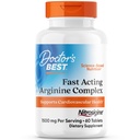 Doctor's Best Fast Acting Arginine Complex - L Arginine Supplements for Men & Women, Helps Nitric Oxide Level, Blood Flow & Cardiovascular Health Support, 1500 mg Per Serving, Vegan - 60 Tablets