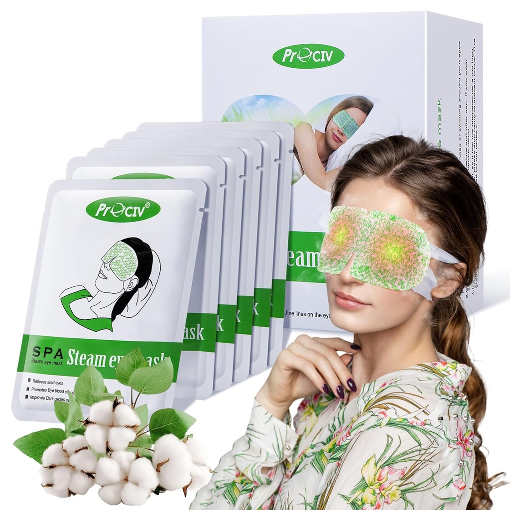 16 Packs Steam Eye Mask, 暖眼压缩干眼睡眠面罩,热自动加热眼罩 放松女性摩擦性热眼肥胖,可转移眼罩 SPA 基本要素