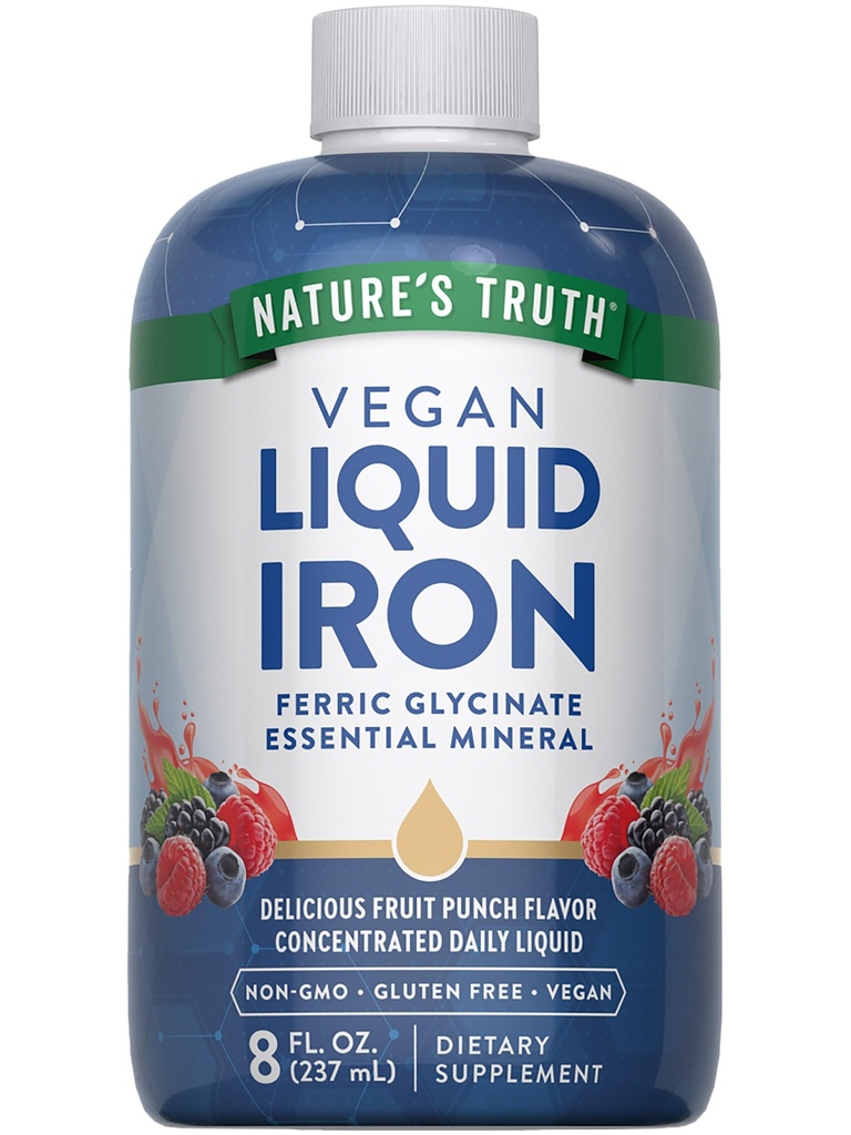 Nature's Truth Liquid Iron Drops Supplement 18mg | Essential Mineral | Vegan, Non-GMO, Gluten Free