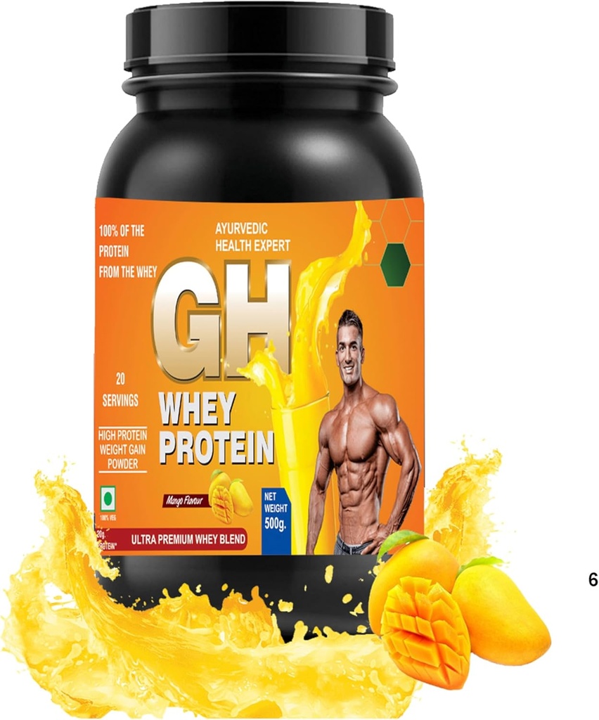 GH WHEY proteini, Ultra Premium hitrejša regeneracija, Absorpcija in Lean rast mišic (1.1lbs, mango aroma)