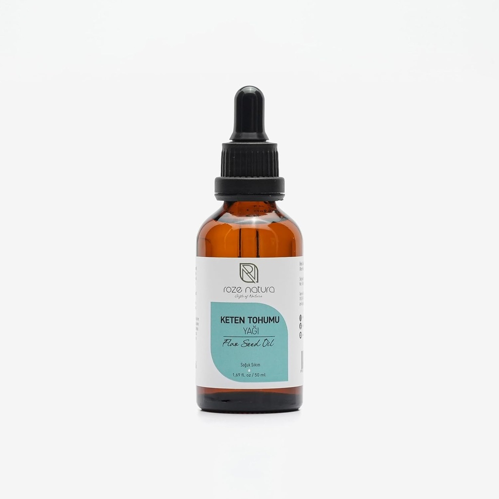 Cold Pressed Food Grade Flaxseed Oil, 1.69 oz (50ml)| Non Dyes ou Alcohol |%100 Pure | Non-GMO, Sen aditivos, Ámbar