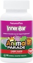 Natures Plus Animal Parade Inner Ear Support Children's Chewable - Natural Cherry Flavor - 90 Animal-Shaped Tablets - Probiotic Supplement - Gluten Free - 45 Servings