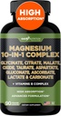 Gade Nutrition Magnésium Complexe 10 en 1 - Glycinat, Citrate, Malate, Oxyde, Taurate, Aspartate, Gluconate Ascorbate Lactate Carbonate Zinc Cuivre Manganèse et vitamines (90 Nombre (paquet de 1))