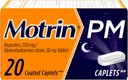 Motrin PM Smärta Relief Caplets med 200 mg Ibuprofen & 38 mg Diphenhydramine Sleep Aid, Nattvard Reliever för Mindre värk & Smärta hjälper dig att somna och sova, 20 ct