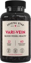 Crystal Star Vari-Vein (60 Cápsulas) - Suplemento de suporte à circulação de ervas para o tratamento de varizes e Aranhas - Hazel bruxa, Broom do açougueiro, Hawthorn & Horse Chestnut- Non-GMO