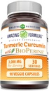 Formules étonnantes Curcumine curcumine avec Bioperine 3000 mg par portion ,90 Capsules de légumes Supplément , sans OGM , sans gluten , Fabriqué aux États-Unis