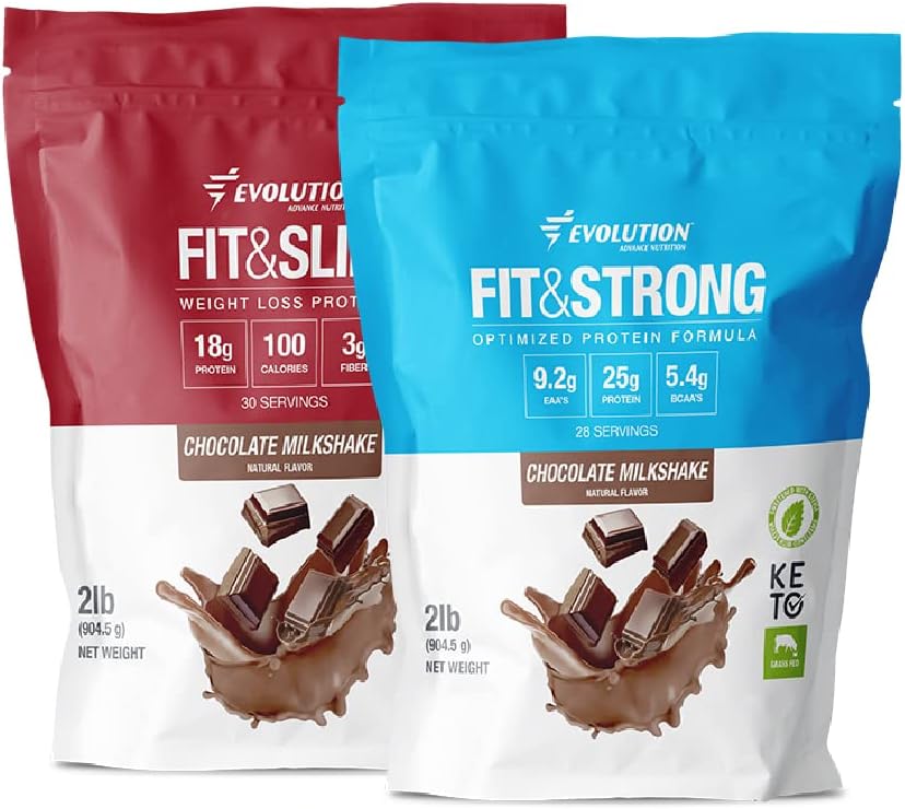 Evolution Advance Nutrition Grass Fed 100% Whey protein Toz + Fit & Slim with Glucomannan, Inulin Fiber – Yüksek Fiber, Yüksek Protein, Pure, Keto Onaylandı, GMO, Stevia Sweetized - 2 Pack & Slim with Glucomannan, Inulin Fiber – High Fiber, High Protein, Pure, Chem Onaylandı, GMO, Non GMO, Stevia Sweetized – 2 Pack