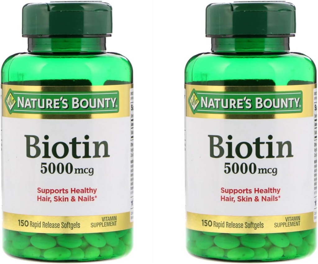 Set de 2 Natura lui Bounty® Biotin 5000 mcg, 150 Softgels