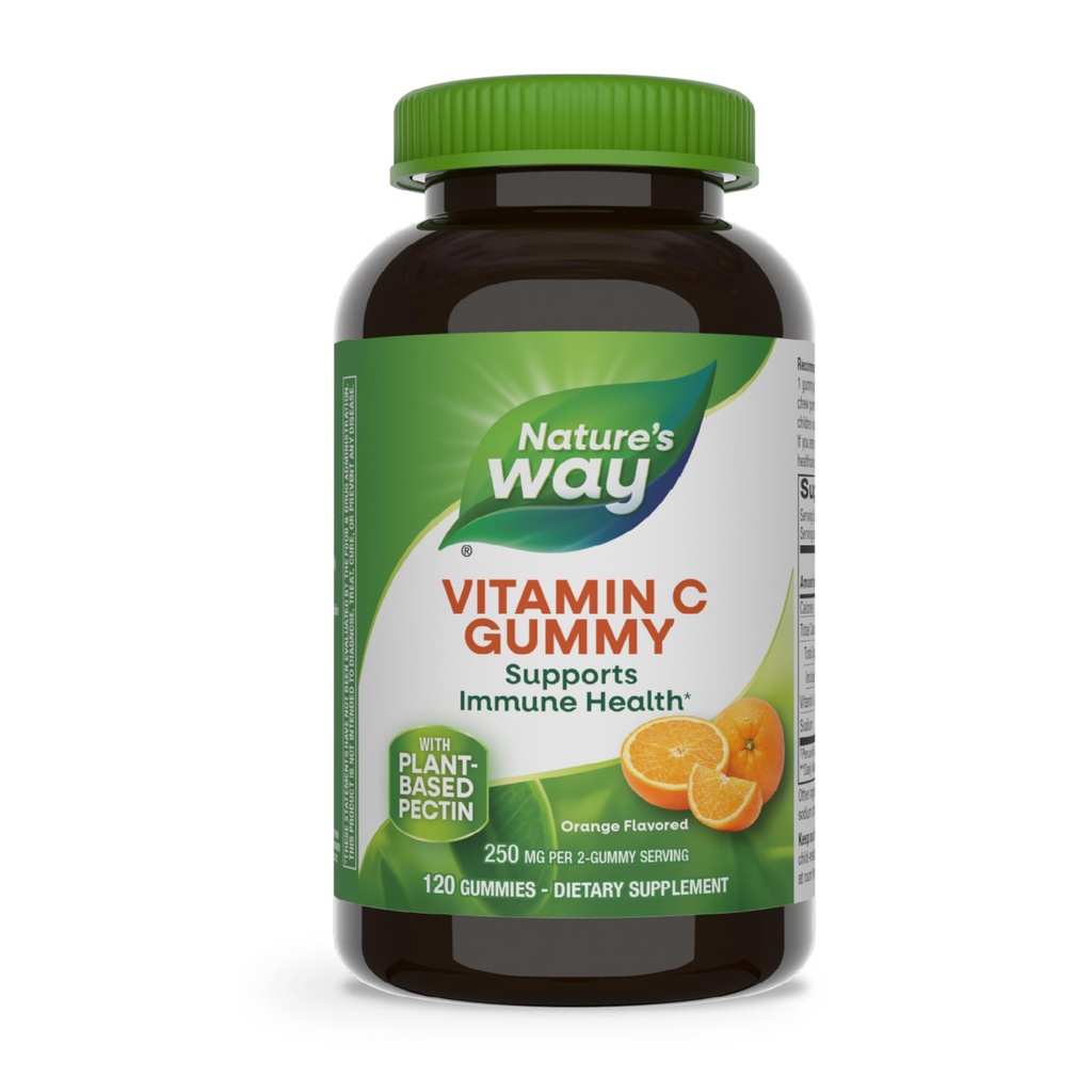Nature's Way Vitamin C Gummies, Support Immune Health*, Antioxidant, 250 mg per 2-Gummy Serving, Gummy Vitamins, Orange Flavored, 120 Gummies