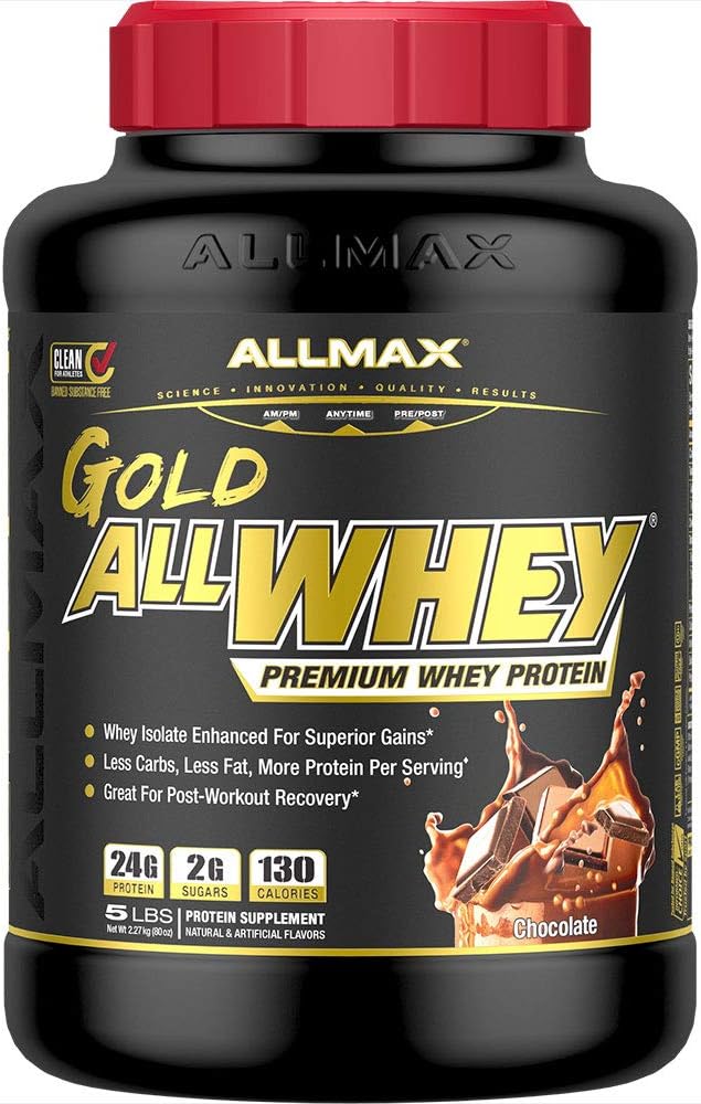 AllWHEY, שוקולד- 5 lb - 24 גרמים של חלבון Per Scoop - Gluten Free, Low Carb & Low Sugar - Approx.