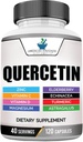 American Standard Supplements Quercetin 1000mg Per Servering med Zink, Vitamin C, Vitamin D3, Magnesium, Elderberry, Echinacea, Turmeric, Astragalus - Gluten Free, Non-GMO, 120 kapslar, 40 portioner