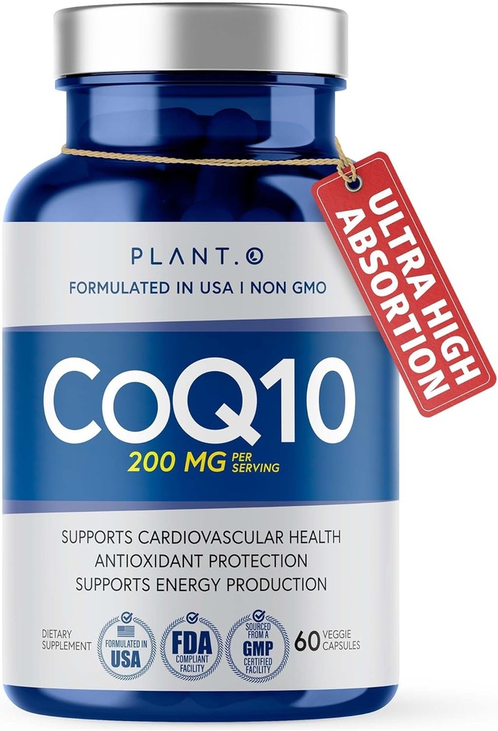 CoQ10 200mg Softgels ® Premium Rapid release Coenzis Q10 ® Širdies papildas, Energijos gamyba, Imuninė parama • 60 skystų kapsulių