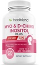 Myo & D-Chiro Inositol Plus Supplement Blend, Hormonal Balance, sunn ovulering og generell wellness støtte for kvinner, fruktbarhet og graviditet helse, 60 kapsler