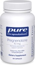 Pure Enkapsler Pregnonolone 10 mg - Støtte Minne & Hormon Balance * - Hormone Precursor - Glutenfri & Ikke-GMO - 60 Kapsler