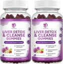 Liver Cleanse Detox & Repair Gummies - Extra Indarra 14 in 1 Liver Support Supplement w/Milk Thistle Silymarin,Dandelion, Artichoke Extract & Elderberry - No Sugar, Liver Health Supplement -120 Ctt