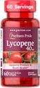 Puritan 's Pride Premium Lycopen 40mg, Dietní dodatek pro prostatu, antioxidant, srdce zdraví, a celková zdravotní podpora, 2 měsíce Dodávka, 60 Rychlé uvolnění Softgels
