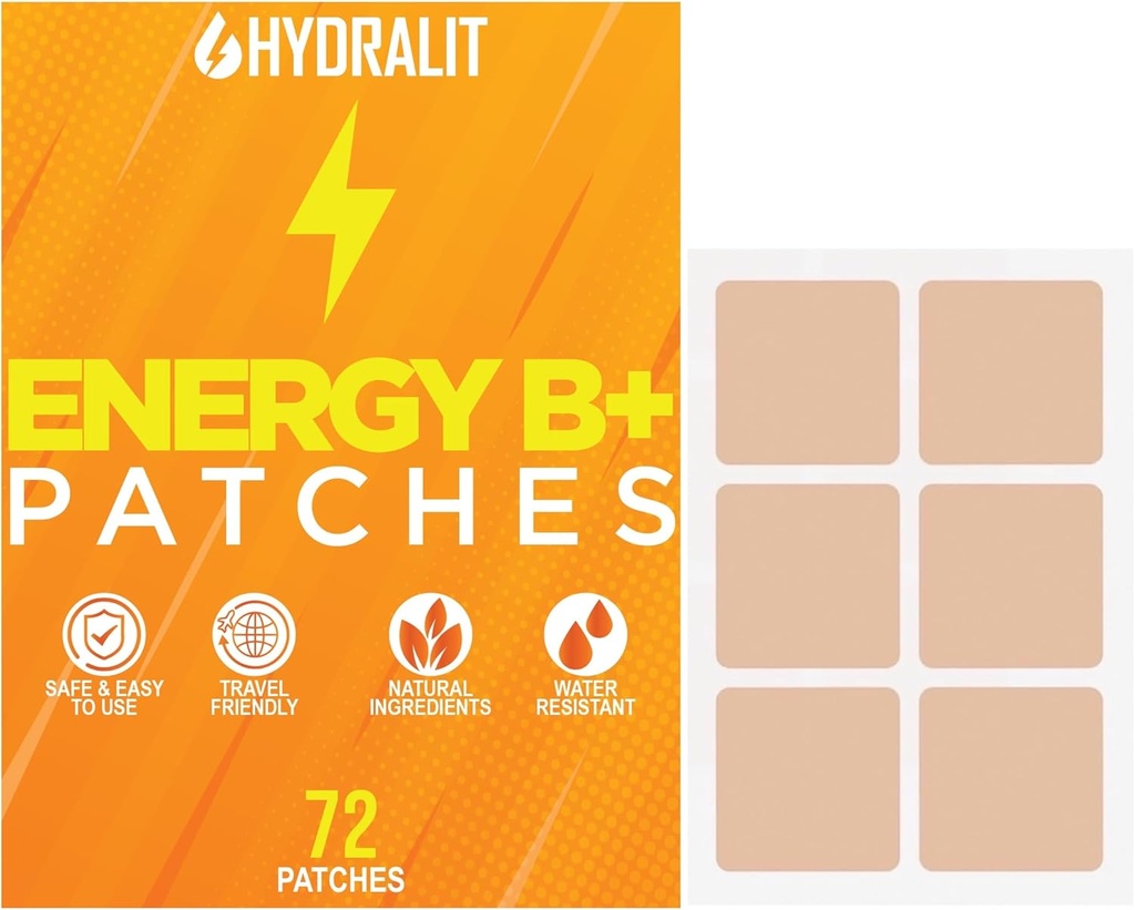 Patch de energía para adultos Hombre Mujeres Topical Daily Wellness Despertarse B12 Patches Sustained Natural Ingredients Boost Time-Released Formula Long-Lasting Skin Travel Friendly 72 Pack