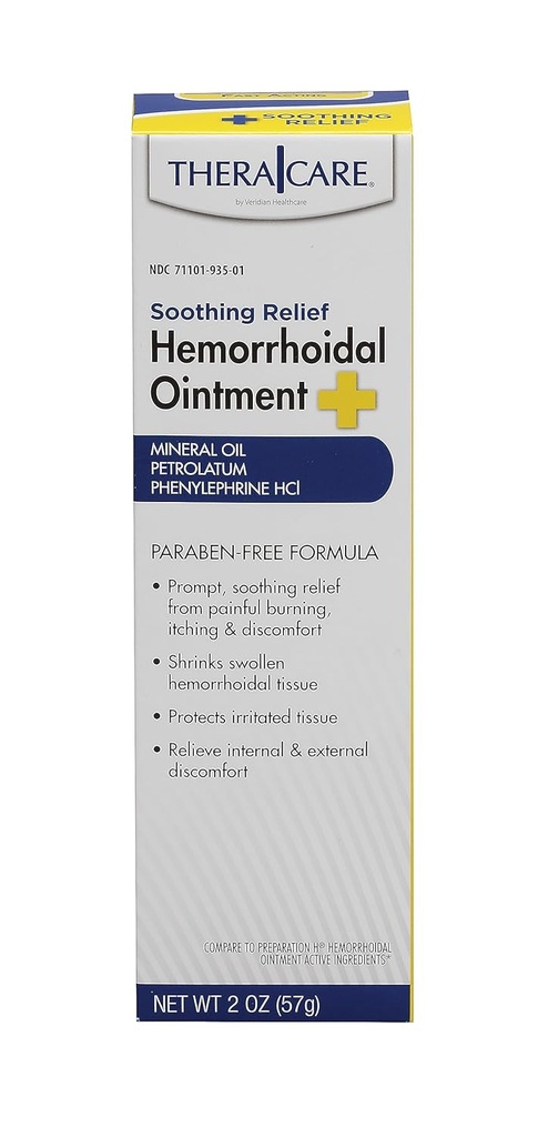 Thera Care Hemorrhoidal Ointment Soothes Свербіння і Burning 1 унція Hemoroid Symptom Relief Fast Acting Paraben-Free Applicator Включений