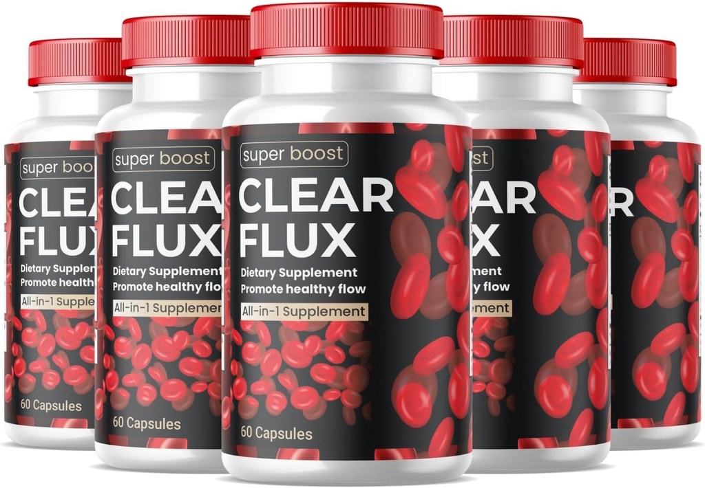 (5 Pack) 清流补充除毒清洁剂, Capsules 血船清洁剂支持高级公式, CleanFlux Capsules 最大强度 所有天然维生素健康 (300 Capsules)