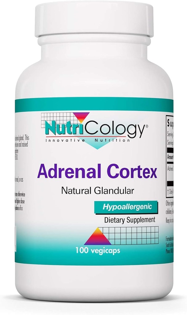 תוספי מזונות Adrenal Support Supplement for Men & Women - Adrenal Glandular תוסף, Immune Function, Endocrine Support, 100mg Adrenal Extract, Bovine, Lyophilized - 100 Count Count