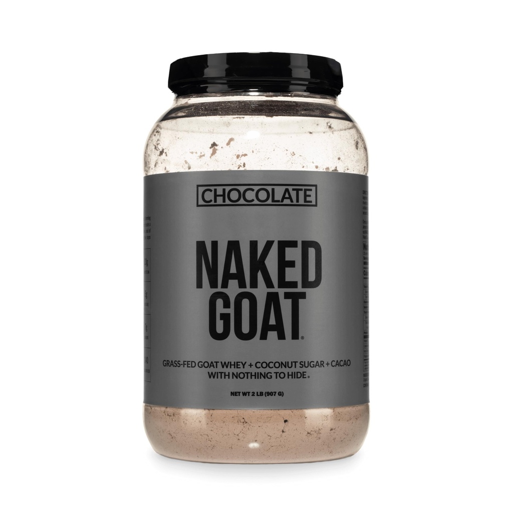 NAKED Goat Chocolate Protein Powder - Pasture Fed Goat Whey Protein Powder from Small-Herd Dairies - Only 3 Ingredients - GMO Free, Soy Free - All Natural - 23 Grams of Protein - 25 Servings